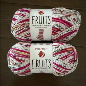 2 Skeins Premier Fruits Sock Yarn in Passion Fruit